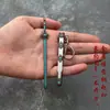 Espada de Metal Espada de Ángel Corazón de Polvo tamaño pequeño Modelo de Arma Fría Mini Espada Pequeña para Niños Colgante Llavero
