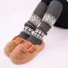 Calcetines Cálidos Botas de Nieve Fair Isle Y2K Maillard Lana Pelo Mangas de Ternero Calcetines de Punto Cálidos Retro