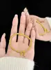 Pulsera Dos Vidas de Alegría para Mujer, Cadena Estilo Étnico, Joyería de Flor de Loto, Accesorio de Mano de Acero de Titanio, Pulsera de Flor de Loto Moderna, Sencilla y Versátil