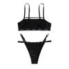 Cross-border carta impressão sexy bela volta senhoras underwear conjunto sem anel de aço cinto fino sexy menina sutiã atacado
