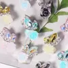 Mariposa de Pedrería 3D Flor Rosa Agujero Recto Cuentas Sueltas DIY Llavero de Teléfono Cadena de Bolso Accesorios Venta al Por Mayor