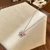 Collar de Plata de Ley S925 con Flor para Mujer Nicho Gama Alta Simple Versátil para el Día a Día Exquisito Súper Brillante Flor Pequeña Cadena para Clavícula