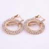 Pendientes de circonita circular de estilo coreano, muy populares, a la moda, con microestrás, G1019