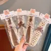 Pinza de tela suave color café para flequillo de niños con lazo de encaje, Diadema mágica para niñas, Accesorio para peinar el cabello de bebé