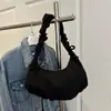 Bolso de Hombro Fruncido Esmerilado Moderno y Único para Mujer, Bolso de Hombro de Gran Capacidad Estilo Coreano, Versátil Bolso Nube Retro Casual