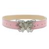 Cinturón Rosa Barbie Mariposa para Mujer Simple Color Puro Combinación Jeans Decorativo Spice Girls Cinturón de Gama Alta Ins