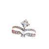 Suministro en Vivo de Joyería Anillo de Diamante Cuadrado de Princesa con Forma de Gota de Agua Quilate Anillo para Mujer pt950 Diseño de Nicho Anillo de Doble Diamante