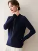 Estilo Simples Gola Alta Cashmere Feminino 2026 Outono/Inverno Suéter Strass Slim Fit Tricô de Lã Camada Base