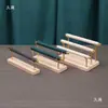 Suporte Exibidor de Anel com Revestimento de Veludo Prateleira de Armazenamento de Anéis Base de Madeira Sólida Suporte para Exibição de Acessórios de Joias para Anéis