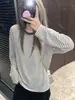 2026 Súper Caliente Casual Rayas Manga Larga Camiseta para Mujer Principios de Otoño Versátil Perezoso Holgado Adelgazante Cómodo Top