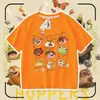 2026 Nueva Transformación de Castor Algodón Puro Manga Corta Dibujos Animados Verano Lindo Peculiar Versátil Holgado Transpirable Top Camiseta