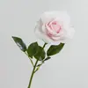 Flor de Rosa Artificial Individual Estilo Europeo Decoración para Sala de Estar Hogar Decoración de Boda Rosa con Borde Enrollado con Textura Realista