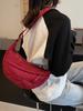 Bolsa Dumpling para Mulheres 2024 Nova Bolsa de Ombro Bordada para o Trabalho Moda Casual Acolchoada Bolsa Transversal para o Trabalho