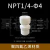Conector de Terminal Reto de PTFE Politetrafluoroetileno PE Resistente a Ácido e Alcali Resistente a Altas Temperaturas Conector de Mangueira com Rosca Externa