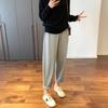 Diseño drapeado y textura de corte tridimensional nítida cintura elástica pantalones cropped pantalones de chándal tipo harén