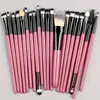 Set de 20 Brochas de Maquillaje Brocha para Delinear Brocha para Difuminar Brocha de Maquillaje para Mejillas Ojo Cosmético Brocha para Base con Esponja de Maquillaje