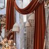 Nuevo Manto de Tela para Boda Vantle Tela Decorativa Chifón de Perlas Tela de Cinta Marco de Madera para Boda Diseño de Fondo de Arco