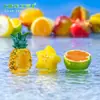 Miniaturas creativas de paisaje de medio corte de manzana y sandía, decoraciones DIY temáticas de comida, accesorios colgantes y pequeños adornos de escritorio