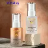 Botella de vidrio transparente con tapa de presión tipo spray de 30 ml, redonda recta esmerilada, para tóner, esencia, botella dispensadora cosmética portátil