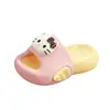 Pantuflas de gatito para niños y niñas, sandalias transpirables antideslizantes de suela suave de princesa para bebés para usar al aire libre, sandalias de caballito con forma de corazón