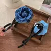 Azul Denim Clip de Giro Nuevo 2024 para Mujer Pinza de Flor de Una Palabra Pasador Rastreador de Cabello en la Parte Trasera de la Cabeza Pinza para Media Coleta Tocado