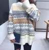 Suéter de Gola Redonda Vintage Japonês Feminino Outono e Inverno 2023 Jaqueta Tricotada Coreana Solta de Manga Longa