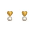 Nuevos pendientes sencillos de perlas naturales para mujer, con textura de trefilado, ligeros y combinables, de lujo.