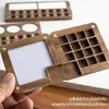 Caja de Pintura de Madera Spot Estilo Ins para Niños Caja de Pintura de Madera 12 Compartimentos 24 Compartimentos Caja Paleta de Acuarela Caja de Madera para Pigmentos