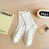 Calcetines de Dropshipping para Mujer al por Mayor Calcetines de Media Pantorrilla Otoño e Invierno Color Café Melange Calcetines de Algodón Estilo Étnico Versátiles Calcetines para Mujer