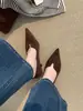 Primeiro Encontro Temporada Estilo Leve Maduro Ponto de Encontro Sapatilhas Bico Fino Salto Gatinho Feminino Sapatos de Trabalho Versáteis Veludo Salto Alto