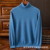 Suéter de gola alta masculina de outono e inverno 100% puro suéter de caxemira base de lã simples casual masculino atacado transfronteiriço