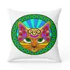 Funda de Almohada Cuadrada Mandala Tótem para Dormitorio Sala de Estar Respaldo de Sofá Funda para Almohada de Siesta (Núcleo No Incluido)