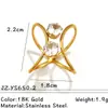 Anillos de Acero Inoxidable con Circonitas Estilo Europeo y Americano con Diseño de Línea, Sensación de Alta Gama, Apilables, Anillos Abiertos de Acero de Titanio de Alta Gama Que No Se Desvanecen