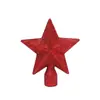 Decoración para la punta del árbol de Navidad estrella roja para la punta del árbol pentagrama dorado decoración de Navidad estrella plana de cinco puntas 10CM 15CM 20CM