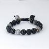 Explosiones Hecho a Mano Piedra Volcánica Natural Piedra Copo de Nieve Cuentas Pulsera Hombre Retro 10/8mm Cuentas Elásticas Pulsera Pareja