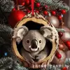 Decoraciones Navideñas Transfronterizas de Búho y Mapache Nuevas, Adornos para Árbol de Navidad, Colgantes Pequeños Planos 2D Acrílicos