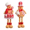Boneco de Gengibre Retrátil de Natal Transfronteiriço Boneco Casal Chefe de Cozinha Fofo Decoração de Janela em Tecido
