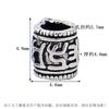 S925 prata esterlina seis palavras mantra dez mil palavras dinheiro spacer contas grande buraco barril contas tingidas de preto vintage DIY chicote de fiação pulseira acessórios