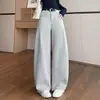 Jeans Fashion Scimitar de Cintura Alta Relaxado 2026 Verão Novo Versátil Solto Casual Calça Reta Que Valoriza a Silhueta