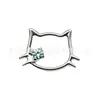 Brincos de Tarraxa de Liga de Titânio F136 com Zircônia 5A e Orelhas de Gatinho Kt Fofas com Piercing Interno para Hélice da Orelha