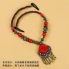 Colar Personalizado Estilo Étnico Retro Xizang Corrente para Suéter Masculina e Feminina Acessórios Pingente de Cera de Abelha Joias Estilo Xizang