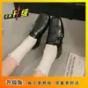 2026 Nuevo Estilo Primavera Mocasines Retro de Punta Cuadrada, Zapatos Planos de Cuero JK con Suela Suave y Detalles Brogue