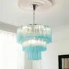 Lustre de Cristal Francês de Alto Padrão para Escada Duplex, Sala de Estar de Villa, Luz Principal, Cor Retro Murano, Hall de Dupla Altura