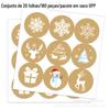 KK244 Natal Floco de Neve Boneco de Neve Alce Pacote de Presente Decoração de Envelope de Festa Adesivo Adesivo Conjunto 180