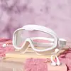 Gafas de Natación para Niños y Niñas, Marco Grande, Impermeables, Antivaho, Anti-UV, Gafas de Natación de Alta Definición para Niñas