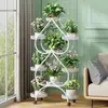 Soporte para Flores para Sala de Estar, de Pie, Móvil con Ruedas, Soporte de Hierro Forjado de Múltiples Niveles para Macetas de Plantas Verdes, Soporte para Flores de Balcón para Uso Doméstico