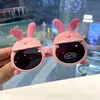 Gafas Niñas Dibujos Animados Suaves Gafas de Sol Polarizadas Infantiles Lindas Orejas de Conejo de Silicona Gafas de Sol HD de Conejito para Niñas