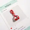Novo Chaveiro Pingente de Fone de Ouvido de Liga Metálica Pintado com Desenho Animado Fofo Pingente de Bolsa Pequeno Presente Carro Pequeno Livro Vermelho