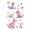 Tatuaje Temporal Luminoso de Flores de Dinosaurio Coloridas Impermeable y a Prueba de Sudor Larga Duración Lindo Dibujo Animado Diversión para Niños Maquillaje para Brazos de Hombres y Mujeres