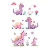 Tatuagens Adesivas Luminosas Coloridas de Flor de Dinossauro à Prova d'Água e Suor de Longa Duração Fofas de Desenho Animado Diversão para Crianças Maquiagem para Braço de Homens e Mulheres